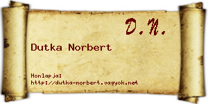 Dutka Norbert névjegykártya