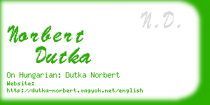 norbert dutka business card